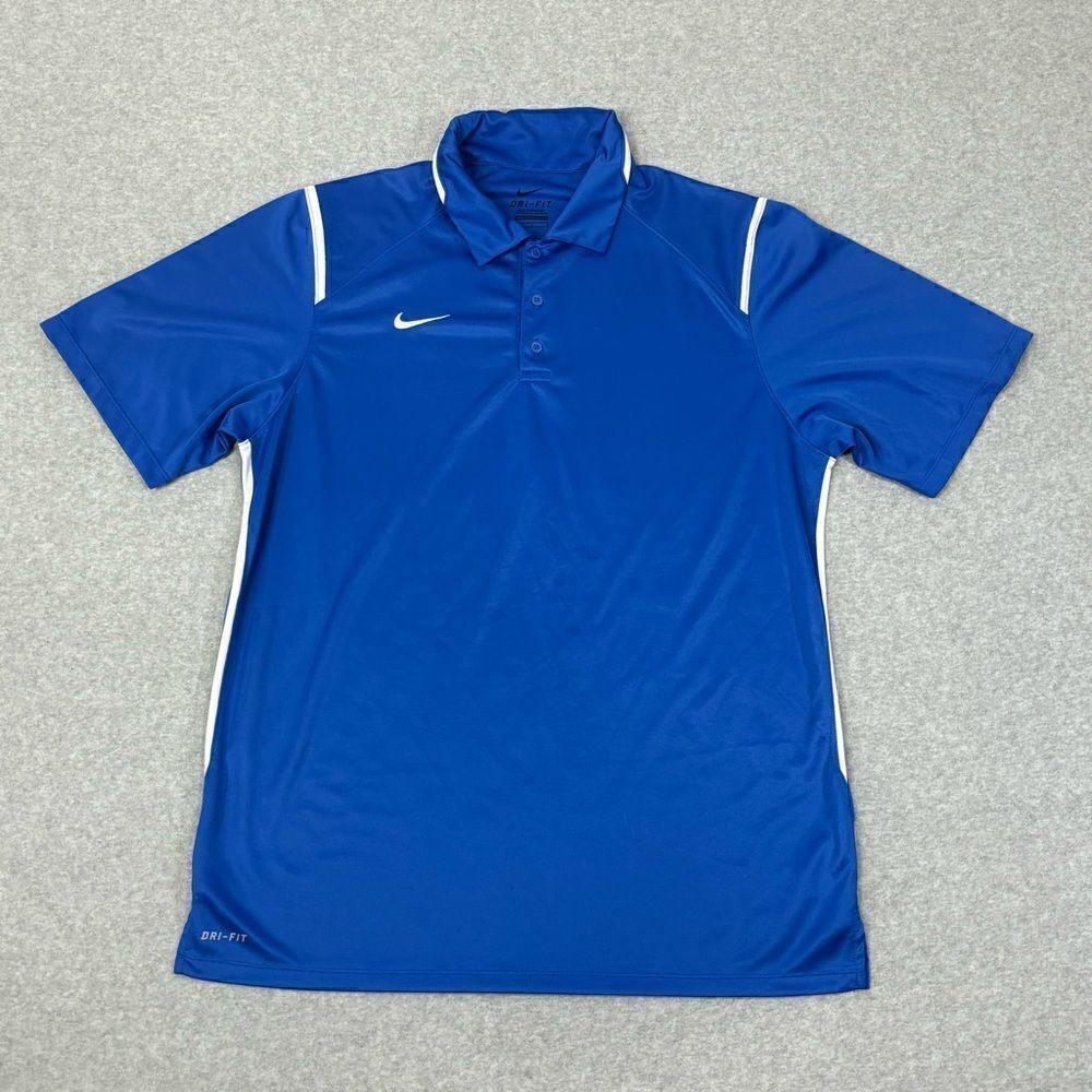 Nike Golf Perfomance Polo Shirt‎ Men's Size Large Blue Short Sleeve Summer Top